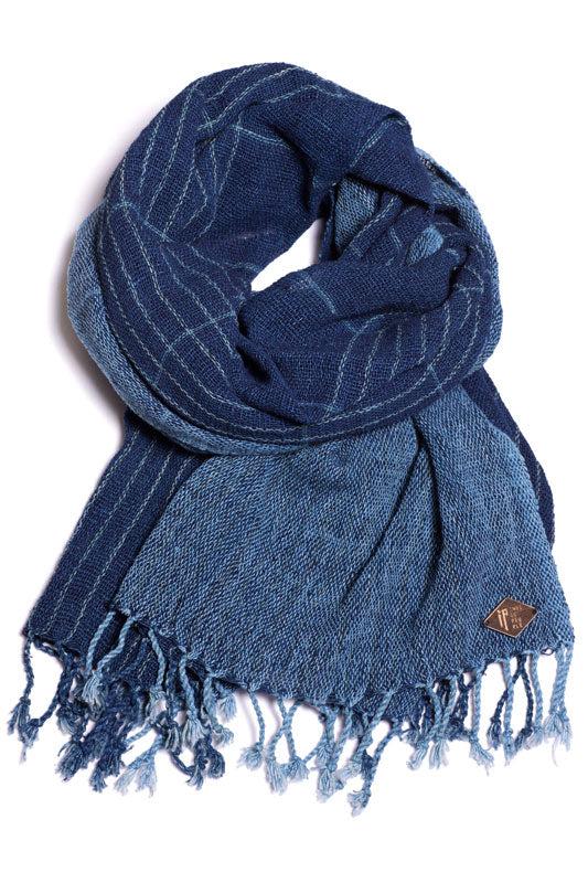 Indigo People KUSHIRO SCARF - Hand Loomed Checks