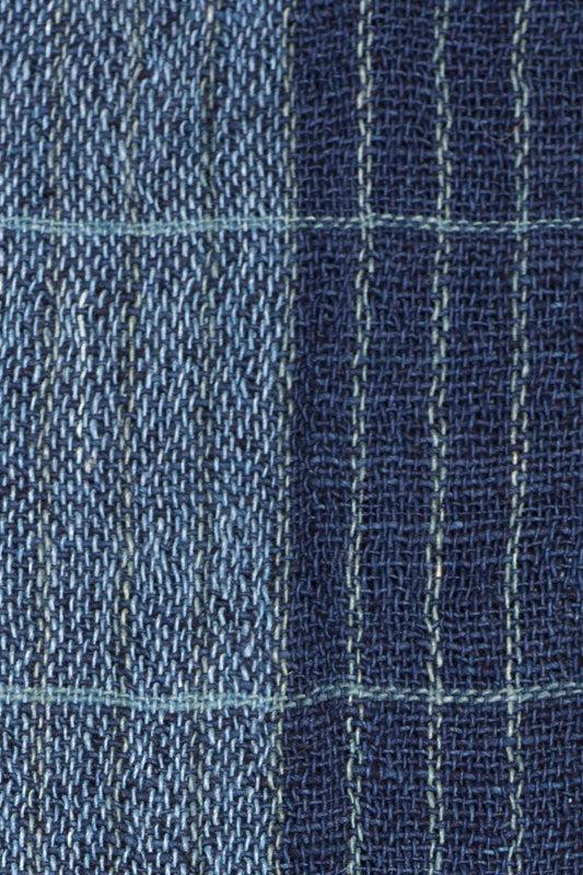 Indigo People KUSHIRO SCARF - Hand Loomed Checks