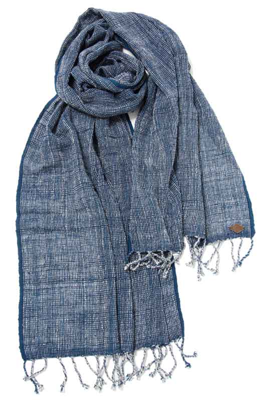 Indigo People MINORI SCARF - hand loomed open weave