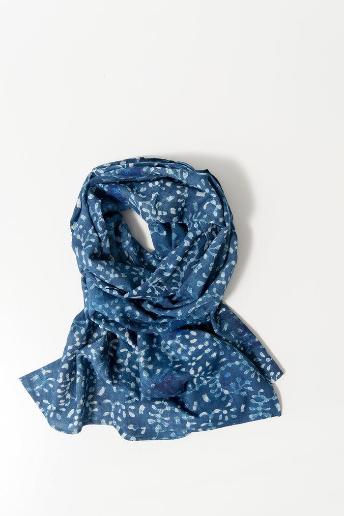 Indigo People NOBORU SCARF - Mud Resist Block Print