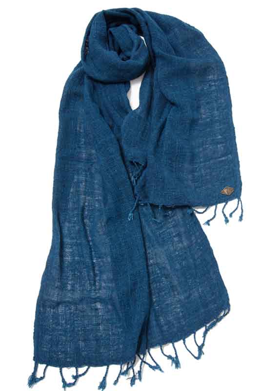 Indigo People OGORI SCARF - hand loomed open weave