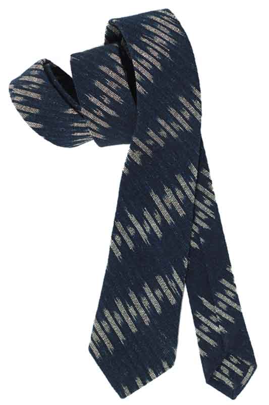 Indigo People OKITA NECKTIE - Hand Loomed Ikat