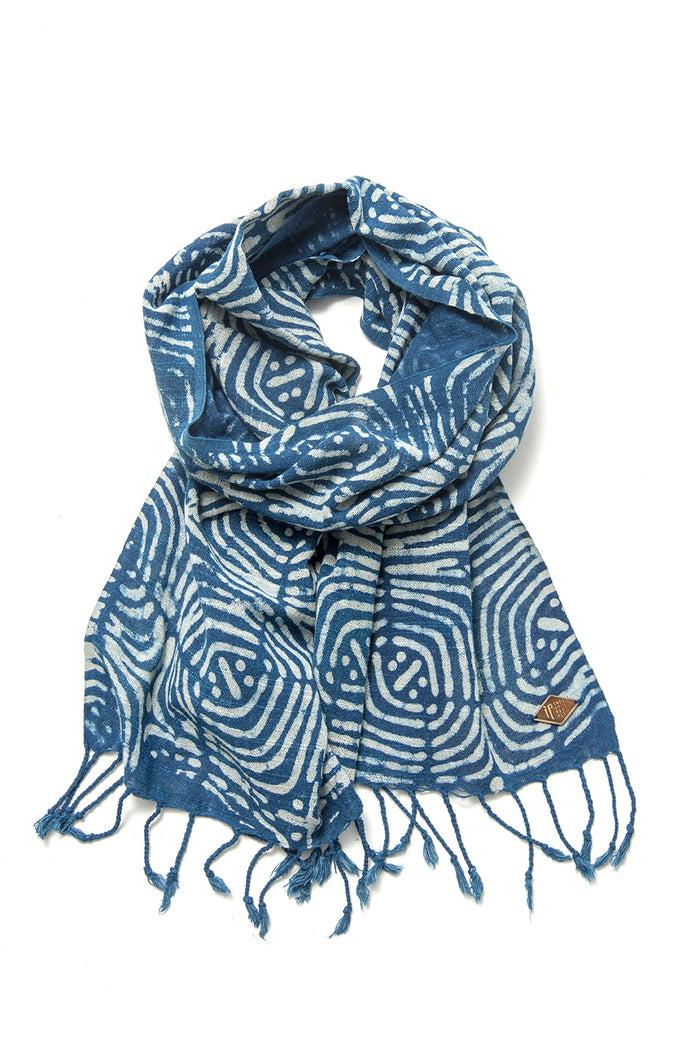 Indigo People PADI SCARF - Mud Resist Block Print