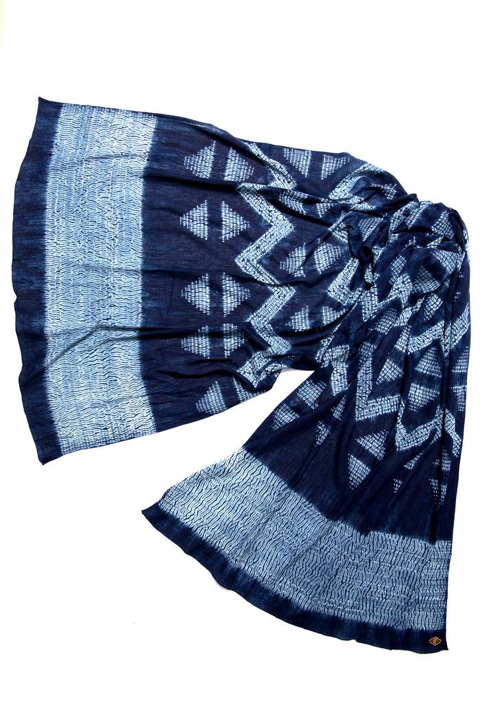 Indigo People PIRA STOLE - bandhani tie and dye