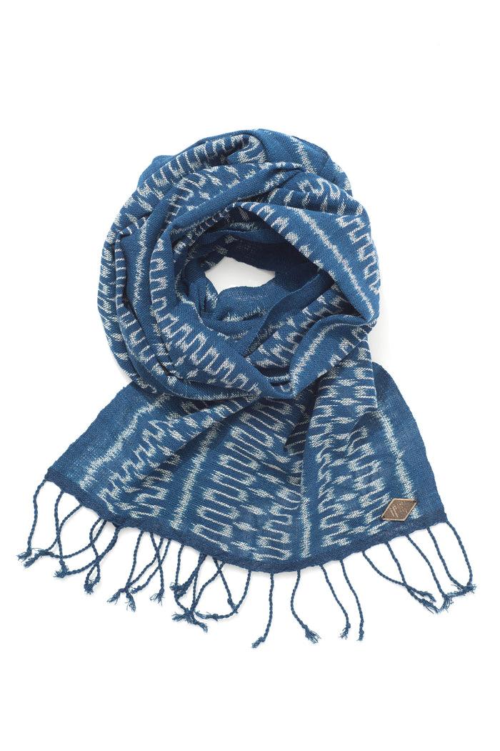Indigo People PYTHON SCARF - Hand Loomed Ikat
