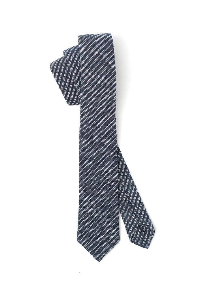 Indigo People RAIL NECKTIE - Hand Loomed Stripes