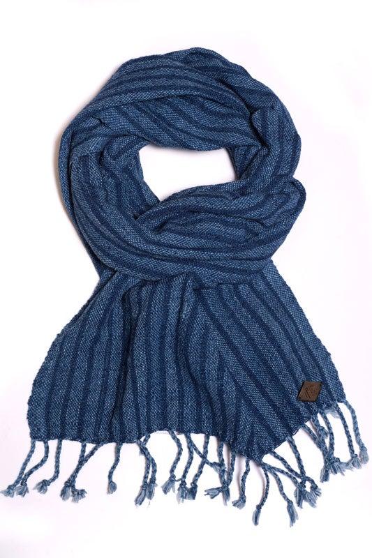 Indigo People SAKAI SCARF - Hand Loomed Stripes