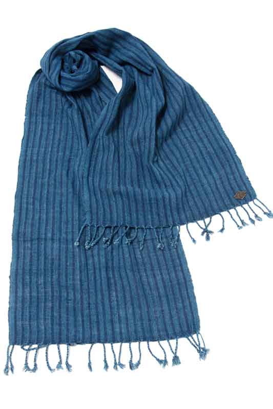 Indigo People SAKAI SCARF - hand loomed stripes
