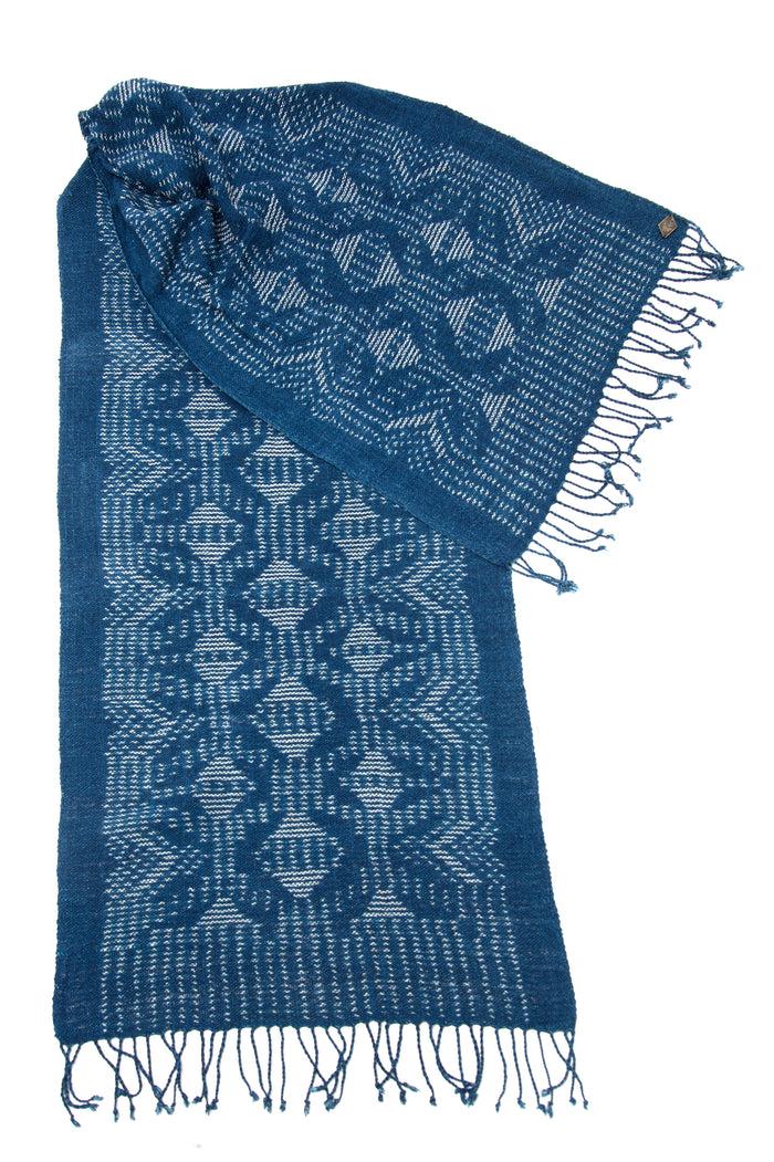 Indigo People SHINE SCARF - hand loomed ikat