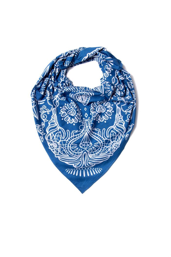 Indigo People SKULL BANDANA - Batik Screen Print