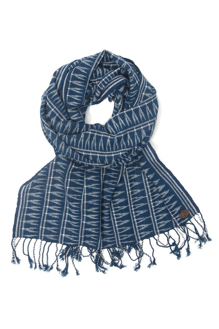 Indigo People STARS SCARF - hand loomed ikat