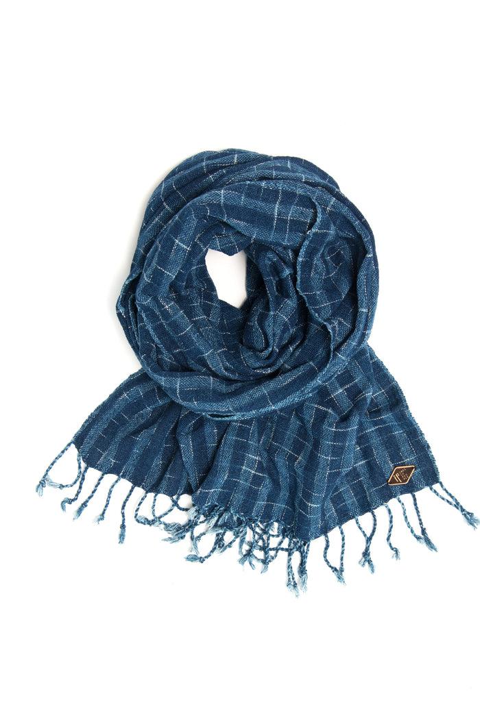 Indigo People STREAM SCARF - Hand Loomed Ikat