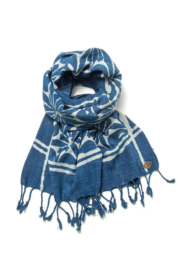 Indigo People TAIRU SCARF - Mud Resist Block Print