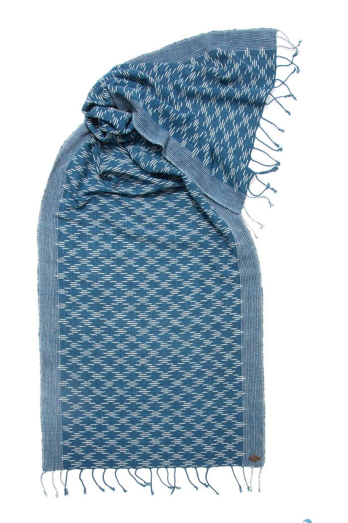 Indigo People TANGLE SCARF - Hand Loomed Ikat