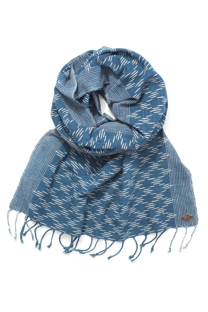 Indigo People TANGLE SCARF - hand loomed ikat