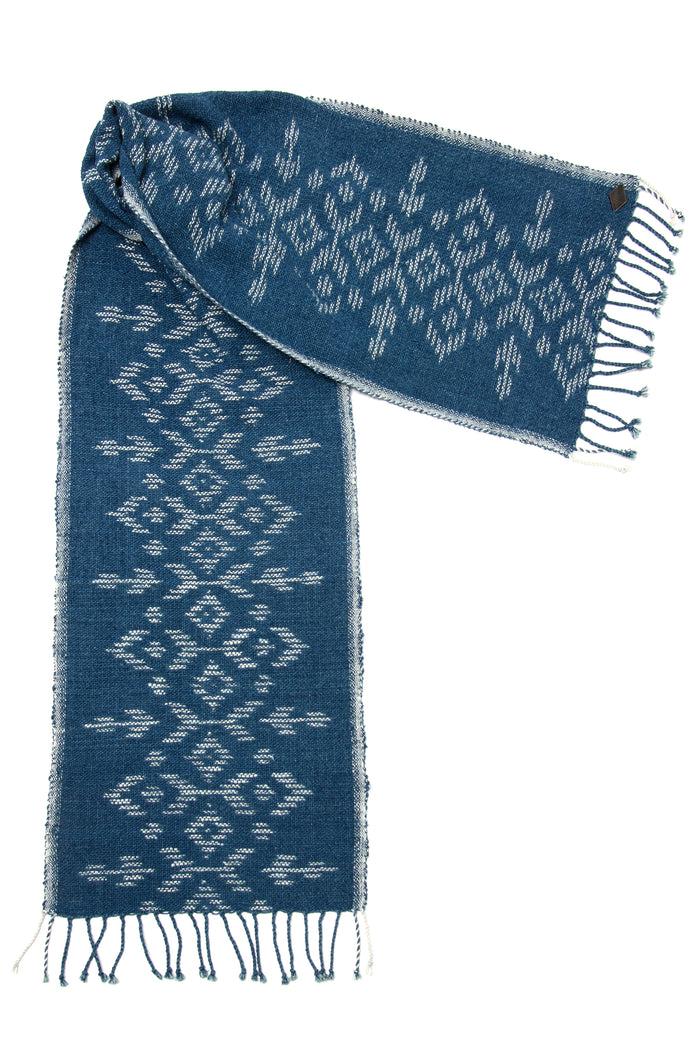 Indigo People TRACK SCARF - hand loomed ikat