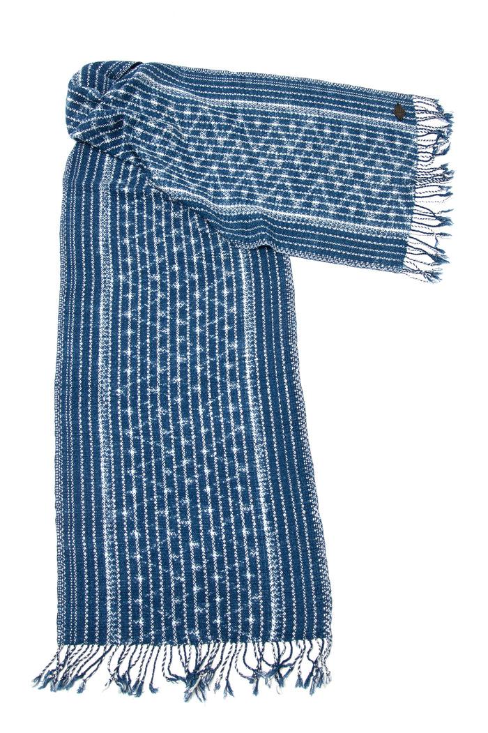 Indigo People TRAP SCARF - hand loomed ikat