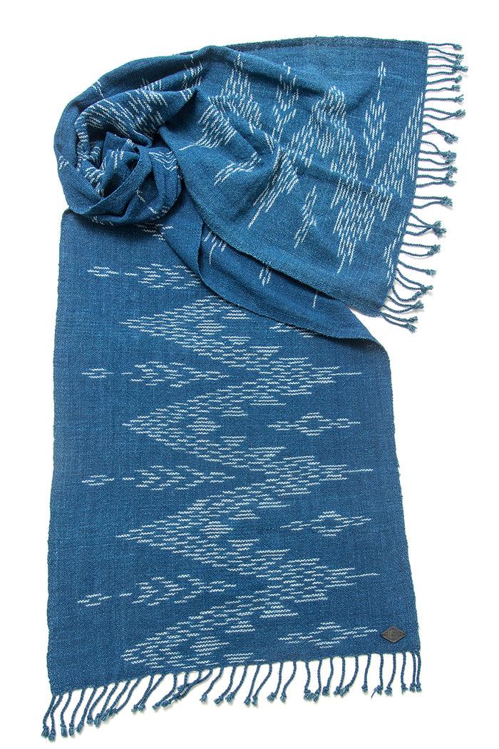 Indigo People TSUBA SCARF - hand loomed ikat