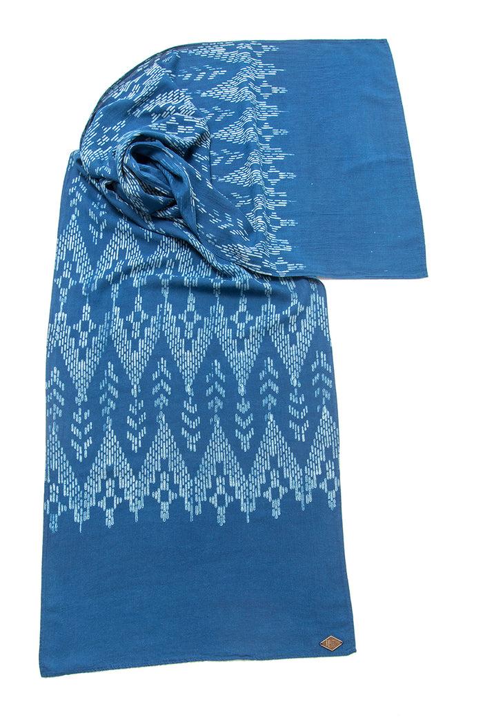 Indigo People TSUBASA SCARF - mud resist block print
