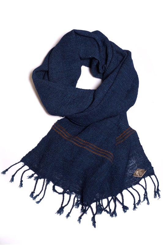 Indigo People TSURU SCARF - Hand Loomed Open Weave