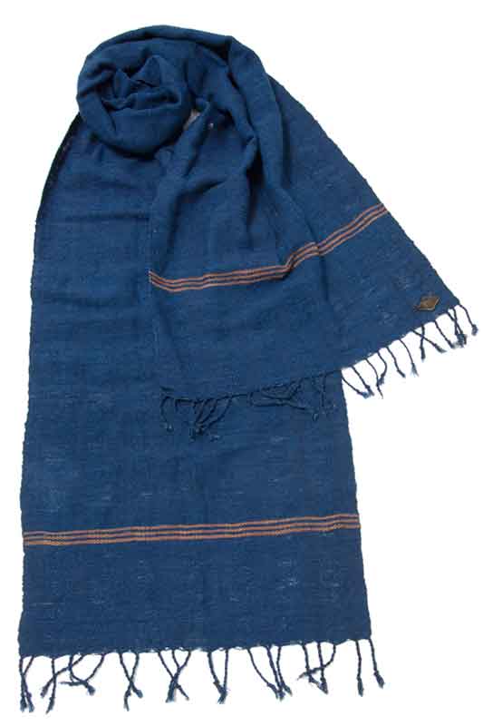Indigo People TSURU SCARF - hand loomed open weave