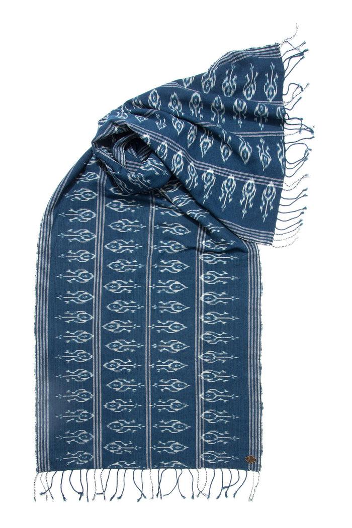 Indigo People TULIP SCARF - hand loomed ikat