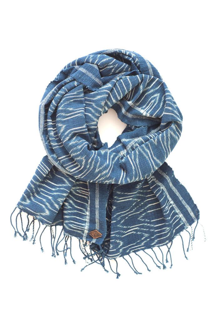 Indigo People WEB SCARF - Hand Loomed Ikat