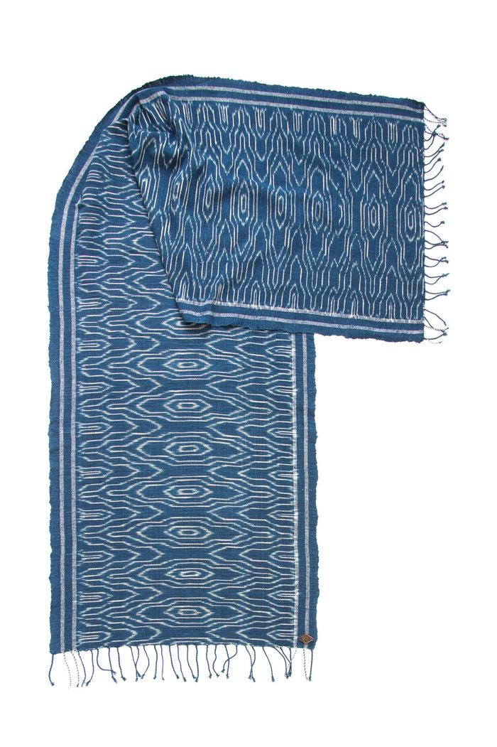 Indigo People WEB SCARF - hand loomed ikat