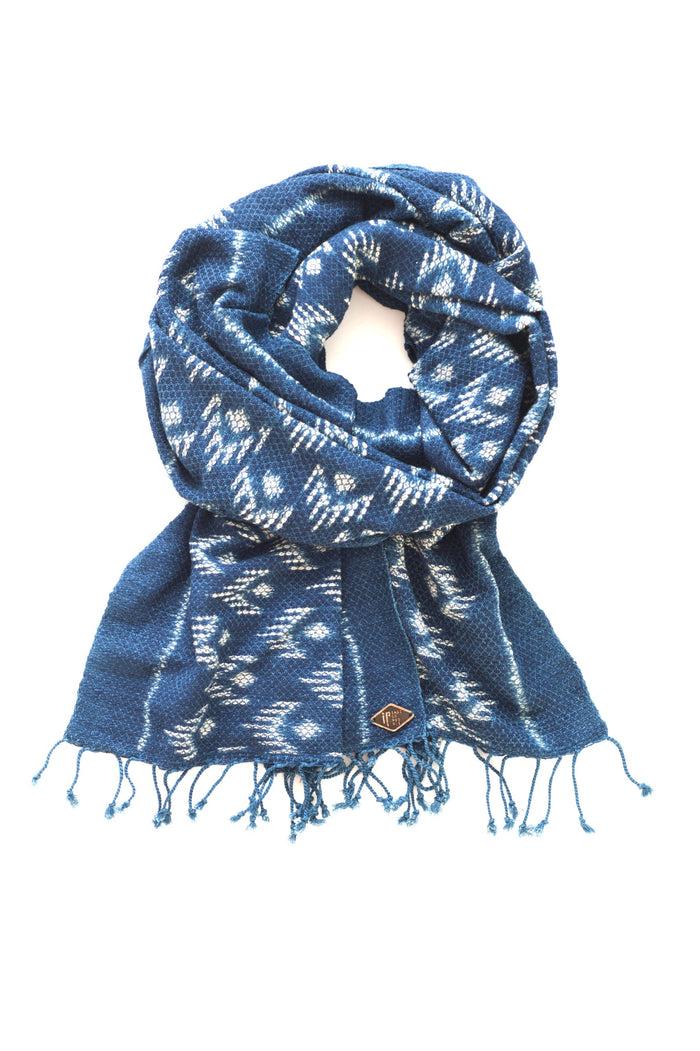 Indigo People WING SCARF - Hand Loomed Ikat