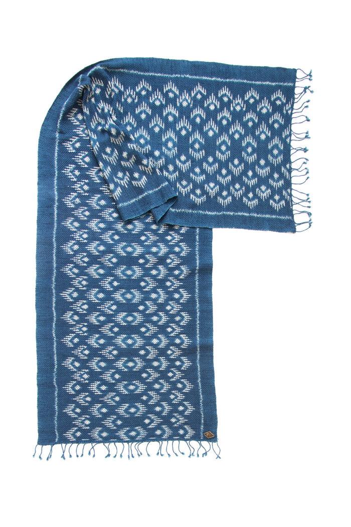Indigo People WING SCARF - hand loomed ikat