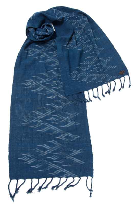 Indigo People YUMI SCARF - hand loomed ikat