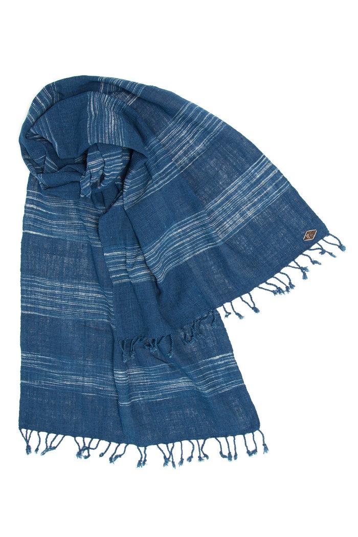 Indigo People ZEBRA SCARF - hand loomed ikat