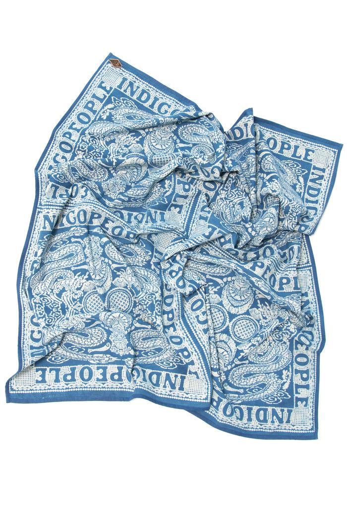 Indigo People SHINWA SQUARE SCARF - batik screen print