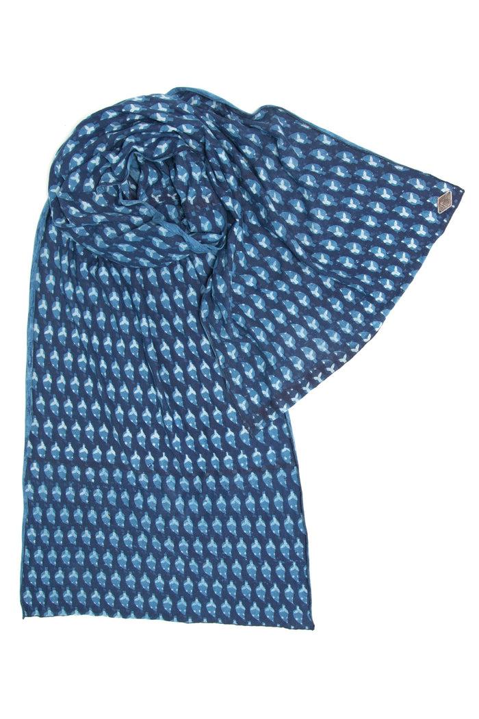 Indigo People STAR SCARF - Mud Resist Block Print + Double Dipped