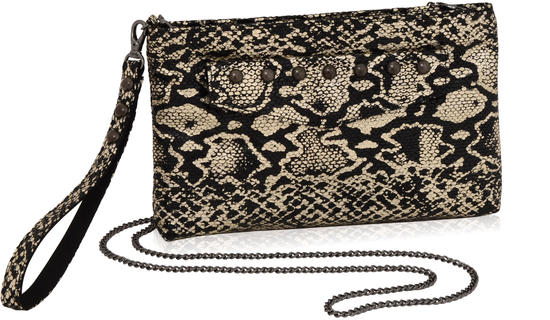 inge christopher Alia Convertible Wristlet Black Gold