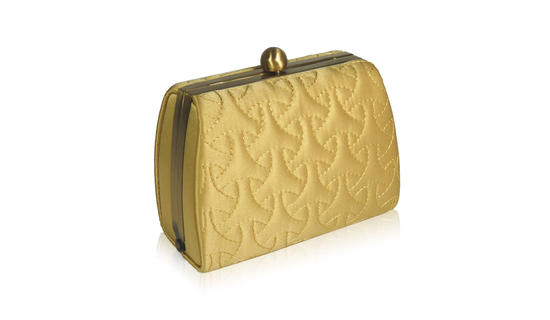 Inge Christopher Deauville Quilted Mini Minaudiere Gold