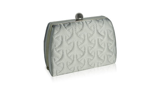 inge christopher Deauville Quilted Mini Minaudiere Silver
