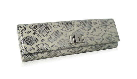 inge christopher Alia Long Clutch Pewter