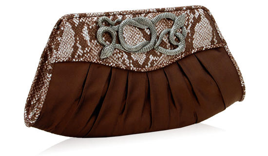 inge christopher Bette D Curved Clutch Chocolate