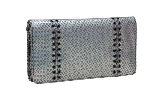 Inge Christopher Brody Foldover Clutch Pewter