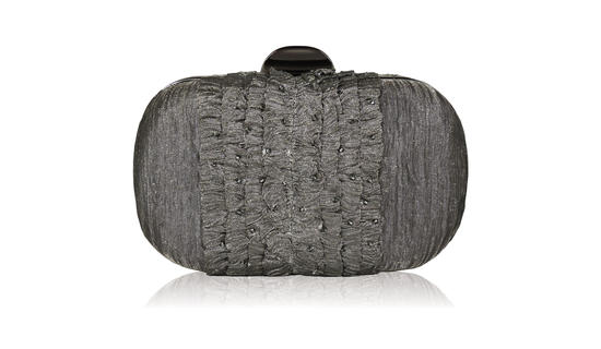 Inge Christopher Bronte Ruffle Minaudiere Pewter