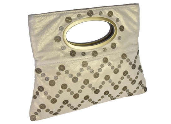 Inge Christopher Cabo Foldover Clutch Beige