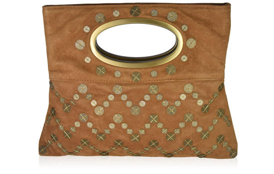 Inge Christopher Cabo Foldover Clutch Beige