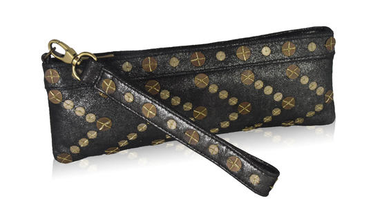 Inge Christopher Cabo Leather Long Wristlet Slate