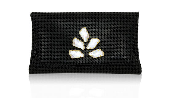inge christopher Carrie Foldover Clutch Black