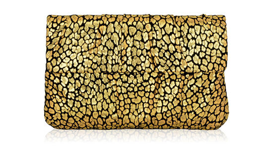 inge christopher Charlotte Clutch Black Gold