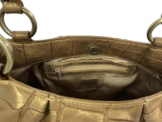 Inge Christopher Claudette Leather Tote Gold