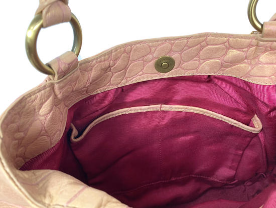 Inge Christopher Claudette Leather Tote Rose