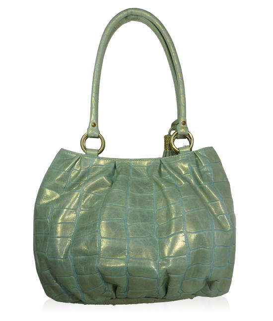 Inge Christopher Claudette Leather Tote Sea Foam