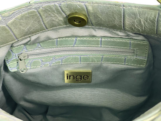 Inge Christopher Claudette Leather Tote Sea Foam